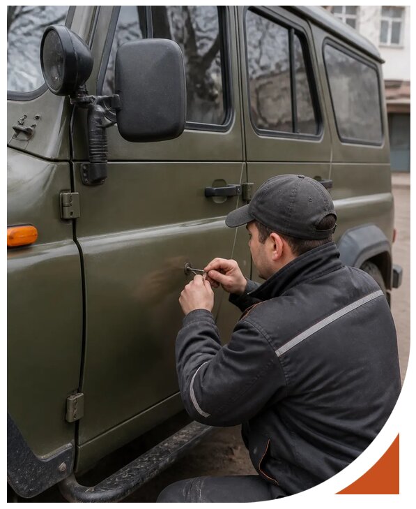 Профессиональное вскрытие автомобиля УАЗ без повреждений в Белогорске